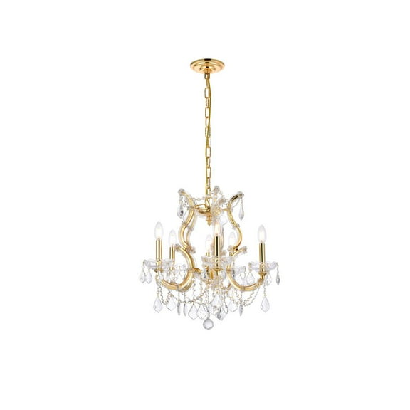 2800 Maria Theresa Collection Pendant D:20in H:25in Lt:6 Gold Finish (Royal Cut Crystals)