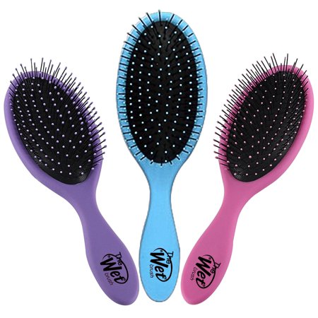 3 Pack wet brush sets for Women, Travel wet dry brush paddle hair Classic wet detangling brush Squirt No More Tangles Hair brush