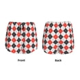 thumbnail image 3 of Daiia Red and black argyle Pattern Women's 2 in 1 Running Shorts - Lightweight Athletic Workout Gym Yoga Shorts Liner with Phone Pockets-Large, 3 of 7
