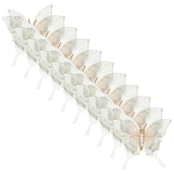 10Pcs Multi-function Fake Butterflies Handcrafted Hair Clip Butterflies Compact Butterfly Decors