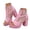 Pink, variant on Chunky Heel Mesh Ankle Bootie Open Toe Leather Work Sandals with Back Zipper Ladies Low Block Heels Pumps Black Size 8.5
