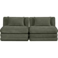 thumbnail image 2 of Meridian Furniture Stellar 76" Green Chenille Fabric 2pc. Modular Loveseat, 2 of 9