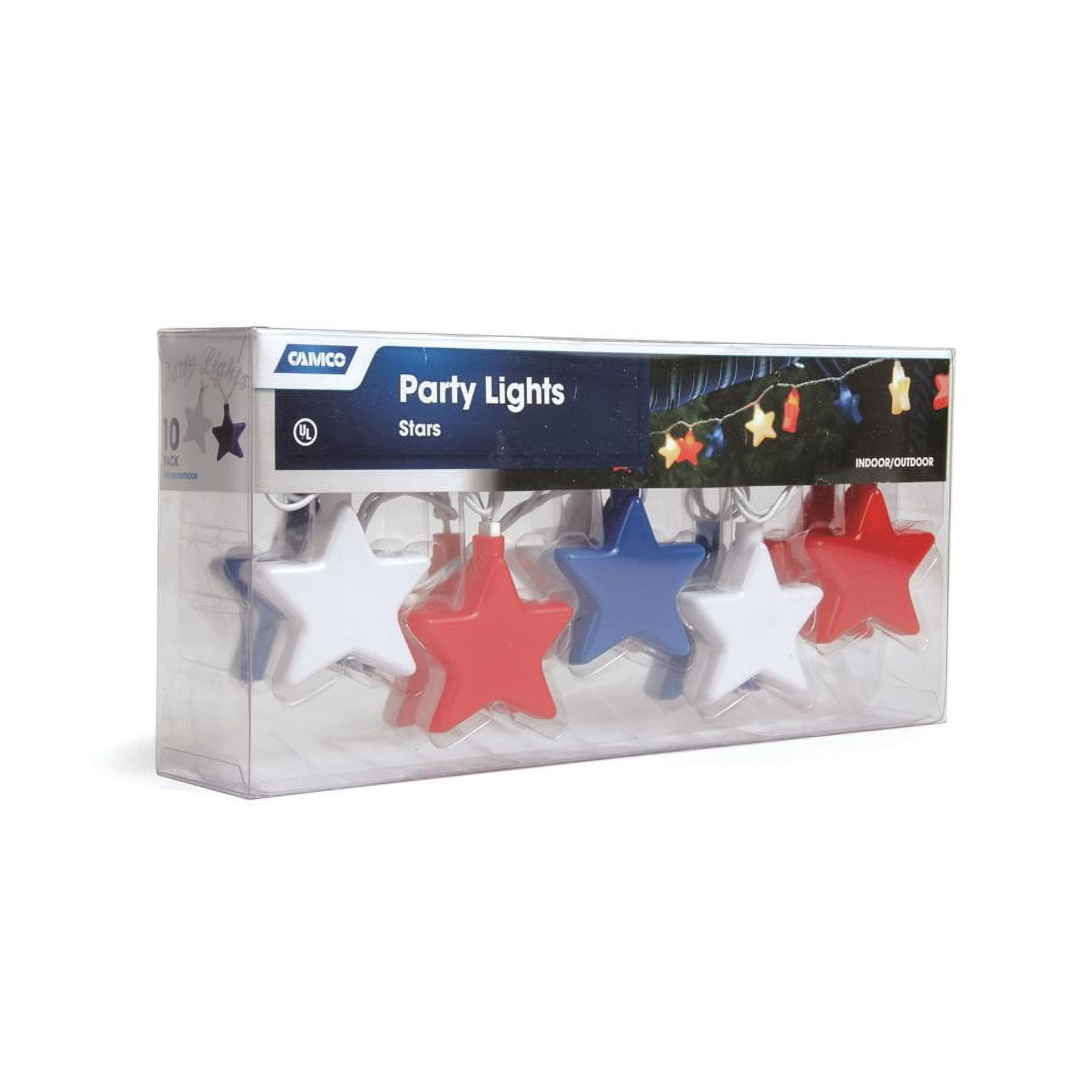 Camco 42656 Party Lights for RV Awnings, Patriotic Stars