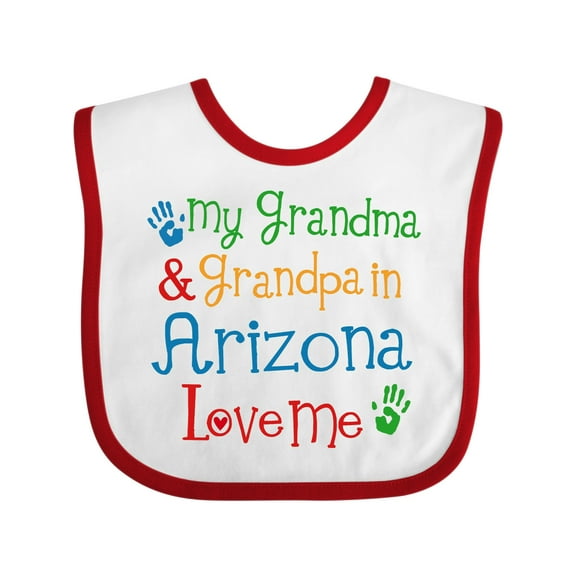 Inktastic Arizona Grandma Grandpa Love Me Boys or Girls Baby Bib