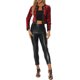 thumbnail image 2 of CHAQUETA CORTA PARA MUJER INSPIRADA CHIC, CON ABERTURA FRONTAL, DECORACIÓN DE BOTONES Y BRILLOS, CHAQUETA DE LENTEJUELAS ROJA, 2 of 5