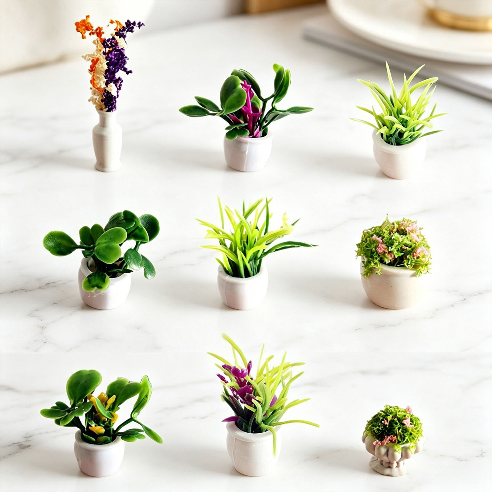 Miniature Dollhouse Potted Plants, 1pcs Fake Succulent Bonsai