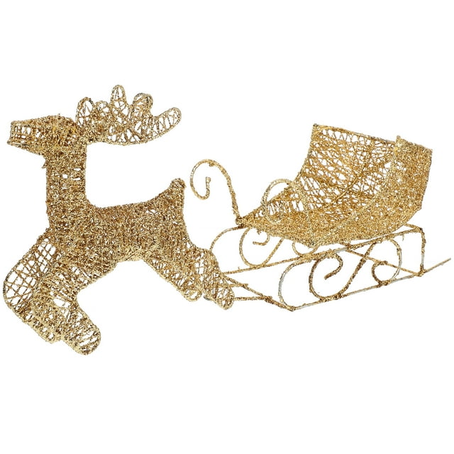 1 Conjunto de adornos navideños Reno decorativo y trineo Conjunto de escritorio Adorno de escritorio