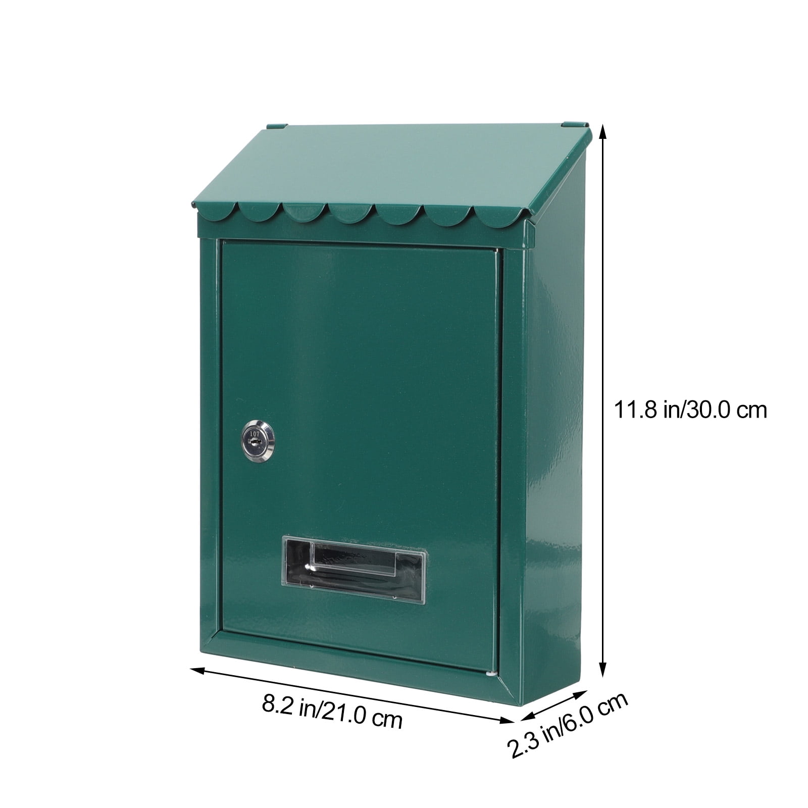 RENACLIPY Vintage Green Iron Wall Mailbox - Polished Finish, Smooth Edges, Outdoor Decor
