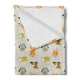 thumbnail image 2 of Cartoon Soft Flannel Fleece Throw Blanket, Childish Pattern with Colorful Dog Faces on Bones Background Nursery, Cozy Plush for Indoor and Outdoor Use, 50" x 70", Multicolor, by Ambesonne, 2 of 5