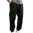 thumbnail image 2 of Pantalones largos para hombre, estilo casual, con cintura elástica y bolsillos, a la moda para exteriores, 2 of 7