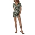 thumbnail image 1 of Txlixc Mameluco estampado con botones para mujer, mono corto de manga corta con cuello de solapa para verano Txlixc  Sexy, 1 of 9
