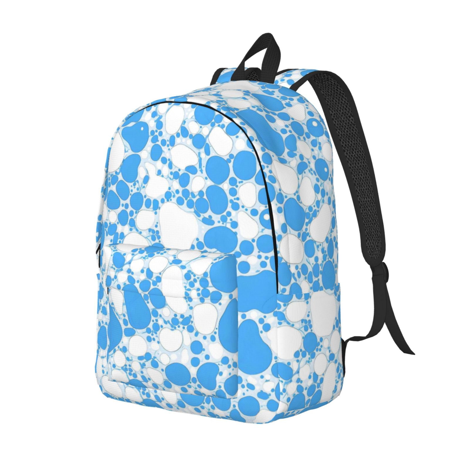 Casual Canvas Backpack Without Interlayer Large Capacity Stick Bag Design For Outdoor Shopping Office Outdoor Sports Milk Cow Skin Print Style Powderblue_4 Small