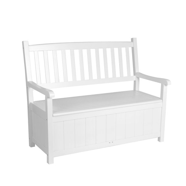 Outdoor Storage Bench, Deck Box Bench with back, Patio Furniture with 2Seat Container Perfect