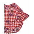 thumbnail image 2 of Womens Red Checkered Floral Flared Sleeve Off Shoulder T-Shirt Tee Shirt XL, 2 of 2