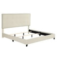 thumbnail image 6 of Bridgevine Home King Size Tall Dynasty Beige Tufted Headboard Upholstered Platform Bed, 6 of 13