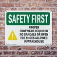 thumbnail image 5 of Proper Footwear Required No With Symbol OSHA SAFETY FIRST Rigid Plastic Sign 24 Inch x 18 Inch - 10 Pack, 5 of 8