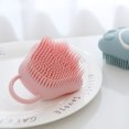 thumbnail image 4 of Dispensador de fregador de silicona 2 en 1 con forma de garra de gato Cepillo para frotar el baño (rosa) Likrtyny Para estrenar, 4 of 5