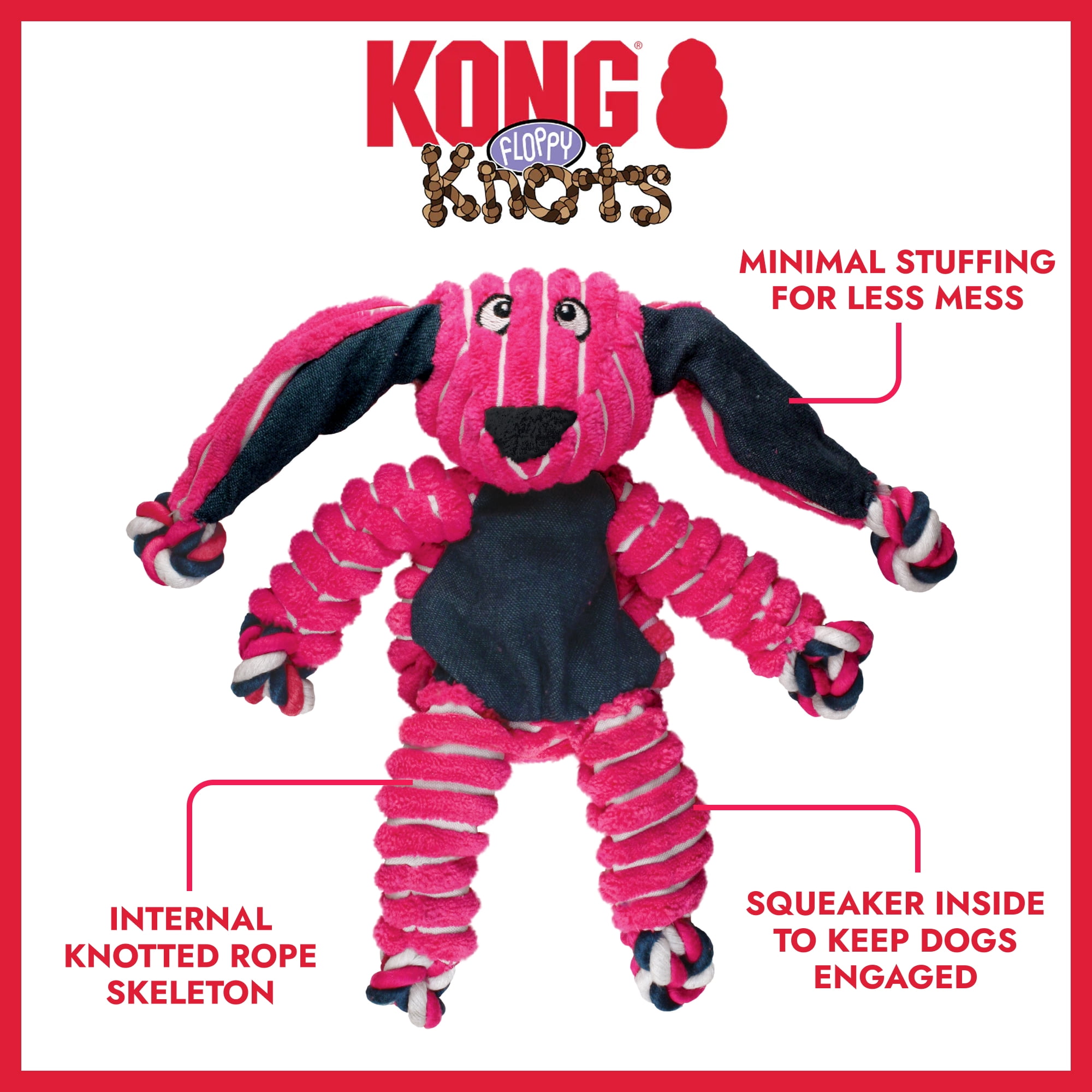 KONG® Floppy Knots Bunny Dog Toy, Medium/Large