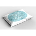 thumbnail image 2 of Ambesonne Saying Pillow Sham 2 Pack, You Me and the Sea Shells, 26"x20", Pale Blue Seafoam White, 2 of 3