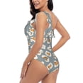 thumbnail image 6 of Balery White Popcorn One Shoulder Swimsuits for Women Ruffle Swimsuits Tummy Control One Shoulder Bathing Suits-XX-Large, 6 of 8