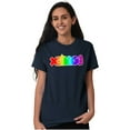 thumbnail image 5 of XOMG POP Neon Glow Rainbow Logo Women's Graphic T Shirt Tees Brisco Brands L, 5 of 5