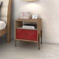 thumbnail image 2 of Manhattan Comfort Joy Table de Chevet 1 Tiroir en Rouge et Marron, 2 of 10