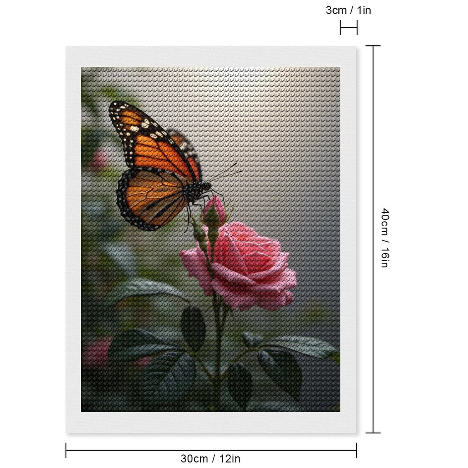 Diamond Art Kits for Adults - Butterfly Rose Sunlight Bloom 5d Diamond Painting for Adults, Diamond Art for Adults Beginners, Frameless Diamond Painting Kits for Adults for Home Wall Decor
