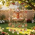 thumbnail image 6 of Clearance! Christmas Wind Chime Carousel with Gingerbread Figures Candy Cane Snowflake Crystal Drops for Holiday Indoor Outdoor Porch Home Decor Xmas Party Seasonal Hanging Ornament, 6 of 6