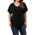thumbnail image 3 of DDLUYY 3 Pack Women’s Plus Size Tops Tunic Short Sleeve V Neck Shirts Casual Soft Blouse 1X-5X, 3 of 7