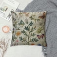 thumbnail image 2 of Vintage Floral Pattern Throw Pillow Covers  Colorful Herbs and Wild Flowers Linen Pillow Cushion Cases Square Pillowcases for Sofa Couch Bedroom Living Room Car, 2 of 5