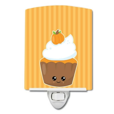 Caroline's Treasures BB8761CNL Fall Cupcake Ceramic Night Light, 6x4x3", multicolor