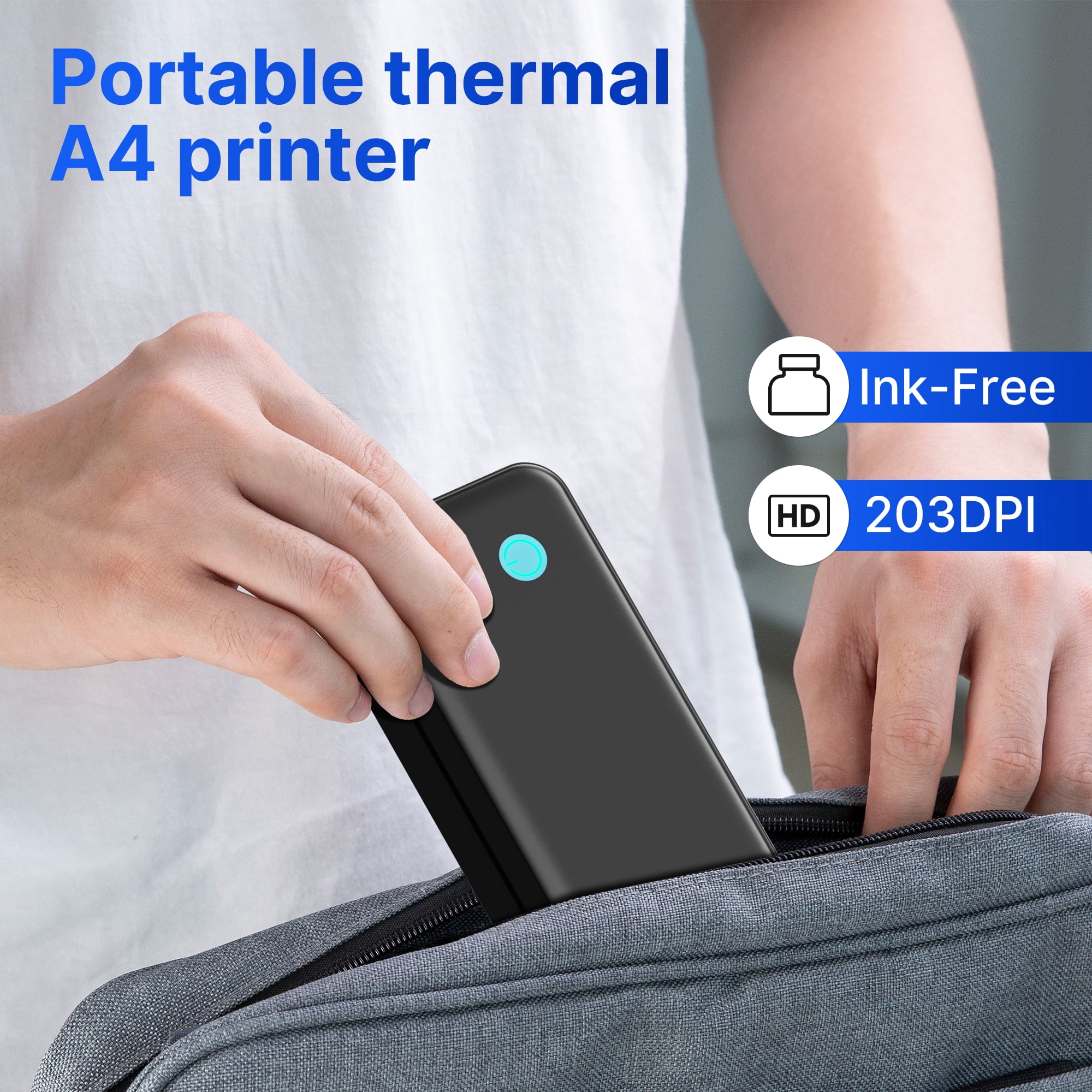CHIVALZ Portable Printers for Travel, Support & 8.5"x11" US Letter Size, for Home Use Suitable for Phone & PC