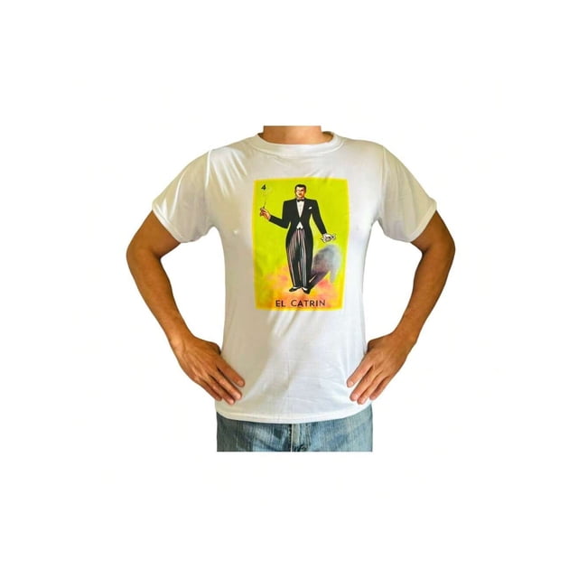 Playera De Fiestas Patrias Catrin Loteria Mexico Septiembre Dia De La Independencia Color Blanco Talla Chica Marca Emil SaEs