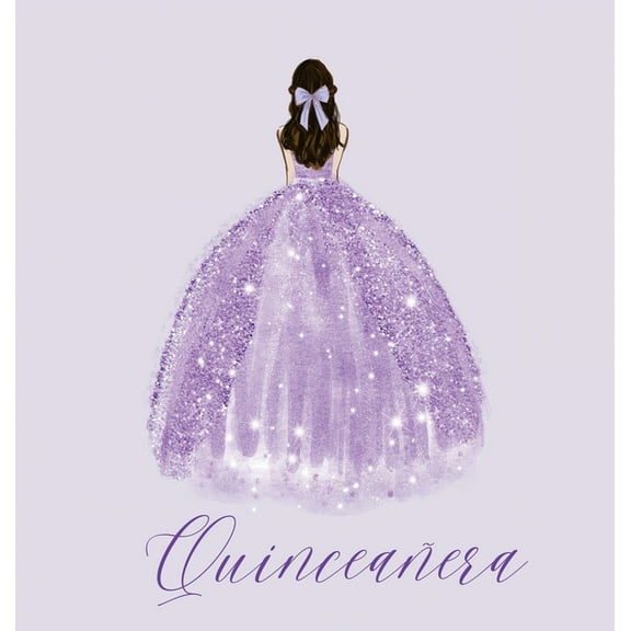 Quinceanera Guest Book with purple dress (hardback), (Hardcover)