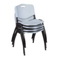 thumbnail image 7 of Regency Cain 36 in. Round Breakroom Table- White & 4 M Stack Chairs- Grey, 7 of 7