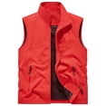 thumbnail image 2 of Sewkxo Mens Vests Outerwear Windproof Lightweight Softshell Vests Sports Sleeveless Jacket for Golf Hiking Fishing Running,Red S, 2 of 7