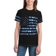 thumbnail image 3 of Wukai Navy Camouflage American Flag Youth Unisex Short Sleeve T-Shirt for Boys, Girls, Teens, and Kids-Large, 3 of 7
