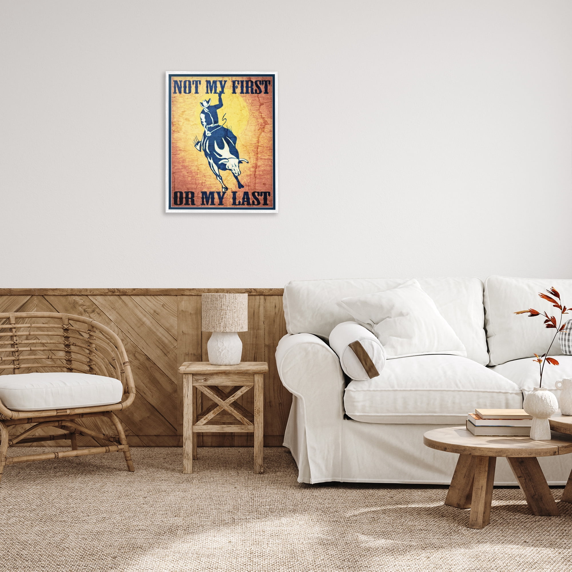 Stupell Industries Rodeo Cowboy Phrase Animals & Insects Painting White Framed Art Print Wall Art, 24 x 30