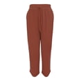 thumbnail image 4 of Yuanlong Womens Capri Pants High-Rise Elastic Waist Drawstring Cropped Trousers Lightweight Summer Loose Fit Lounge Casual Pants, 4 of 4