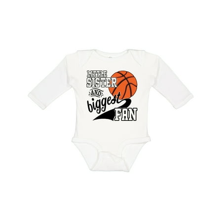 

Inktastic Little Sister and Biggest Fan- Basketball Player Girls Long Sleeve Baby Bodysuit