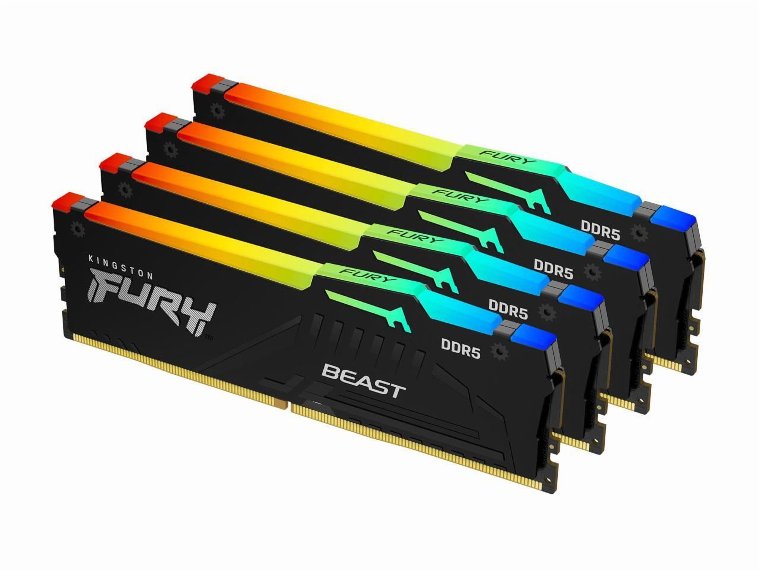 Kingston 128GB DDR5 5200MT/s CL40 DIMM RGB Memory Kit, 4x32GB