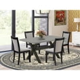 thumbnail image 2 of East West Furniture X-Style 5-Piece Wood Dining Set in Cement/Shitake Gray/Black, 2 of 2
