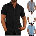thumbnail image 2 of Chemise en Lin Décontractée à Manches Courtes pour Hommes, 2 of 5