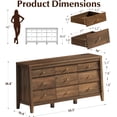 thumbnail image 2 of 9 Drawers Dresser for Bedroom, 59" Wide Wood Chest of Drawers with Charging Station & Beveled Design, Mid Century Triple Long Dresser Storage Organizer for Bedroom Living Room Closet, Walnut, 2 of 7