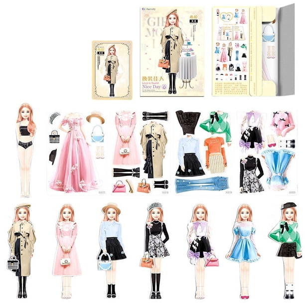 Juego Vestir Magnético Creado Imagine Set Reutilizable para Niñas Y (amarillo 2)
