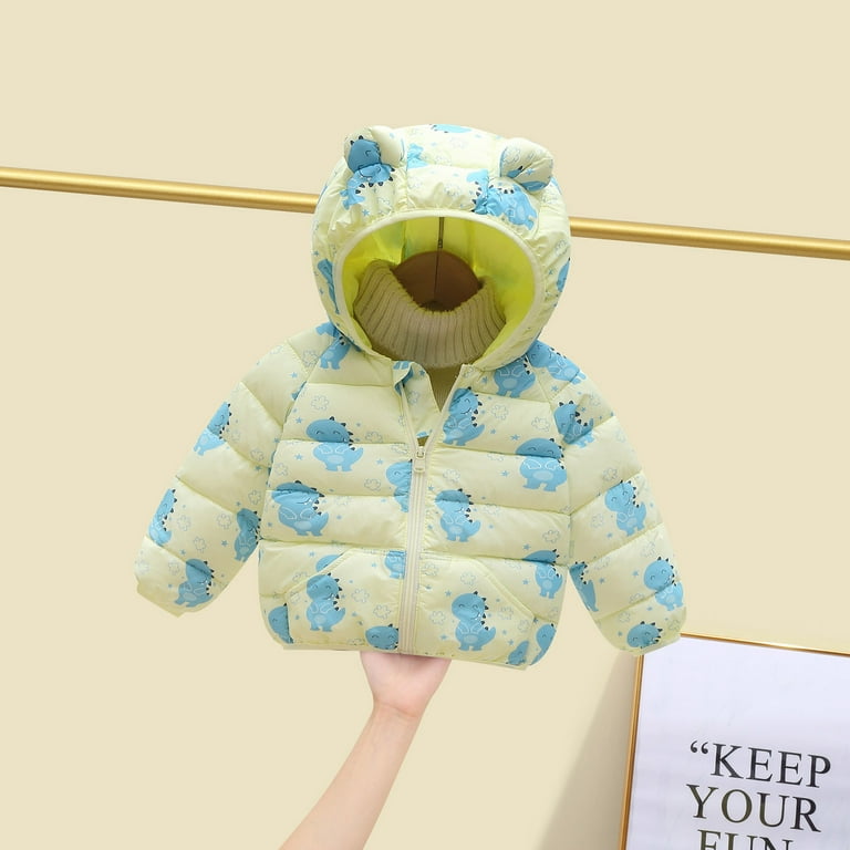 Toddler Kids T Shirts Winter Down Coats Boys Girls Light Jacket Cute Cartoon Bear Hoods Outerwear Party Holiday Clothes For Child 12 18 Months