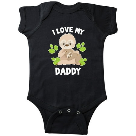 

Inktastic Cute Sloth I Love My Daddy with Green Leaves Gift Baby Boy or Baby Girl Bodysuit