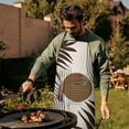thumbnail image 4 of Brown Boho Geometric and Plant Pattern Apron-Garden Aprons for Women with Pockets-Cotton Linen Waterproof Kitchen Cooking Gardening Aprons Adjustable for Kitchen,Cooking,BBQ and Salon 33x27 Inch, 4 of 7