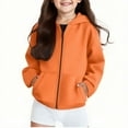 thumbnail image 2 of Ltctricy Children's Zip up Hoodies Boys Girls Long Sleeve Hooded Sweatshirts Casual Fashion Jackets with Pockets(Orange,7-8 years), 2 of 7