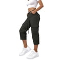 thumbnail image 3 of VBVC Women's Drawstring Cargo Capri Pants , Causal Summer Crop Trousers For Women , Ladies' Lightweight Y2K Pants with Pockets, Dark Gray , S-2XL, 3 of 7